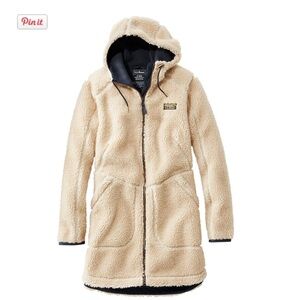 L.L. Bean Women's Mountain Pile Fleece hooded Coat